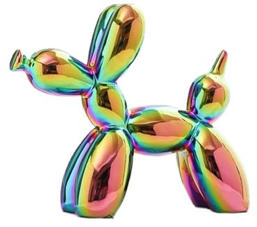 YOYUMI Ornamento Scultura Cane Palloncino Elettroplaccato, statua in ceramica lucida speculare per soggiorno, camera da letto e ufficio, colore sfumato 10,5 * 10,5 * 4 cm