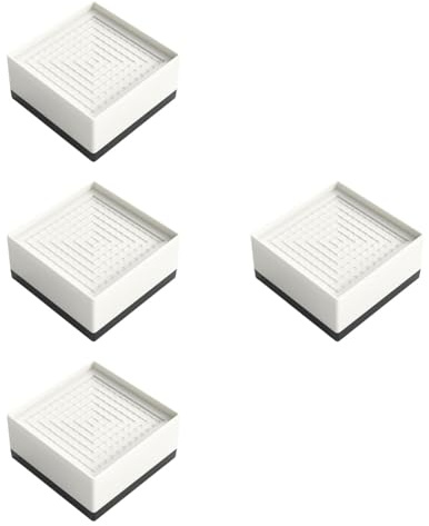 Colcolo 4X elevadores de Muebles elevadores de Cama Almohadillas para pies para Lavadora Protector de Suelo Accesorios para pies Soportes para Silla de, Blanco 7.8x7.8x4cm