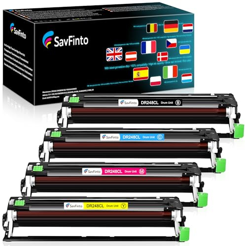 SavFinto DR-248CL Unità tamburo di ricambio per Brother DR248CL compatibile con DCP-L3520CDW L3520CDWE L3555CDW L3560CDW HL-L8230CDW L3220CW L3220CWE L8240CDW MFC-L3740CDWE (4 pezzi)