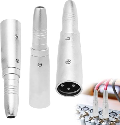 SopwMap 3 Pezzi Adattatore XLR maschio a femmina da 1/4, spina XLR a 3 pin per connettore audio presa da 6,35 mm per Microfono, Convertitore Audio TS/TRS a XLR