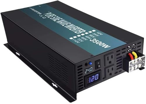 Power inverter Inverter Solare Onda Sinusoidale Pura Da 3500W Inverter Batteria Da 12V A 230V Solare Convertitore Da CC CA Da 12/24V/48V 120V/220V/240V Invertitore di Tensione Fotovoltaico(24V,110V)