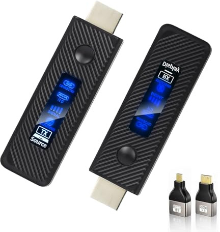 Transmisor y Receptor HDM I inalámbricos, Extensor HDM I Mejorado 2025 de 60M, 4K y Salida 1080P, HDM I inalámbrico portátil Plug&Play de 2.4G/5G para Video y Audio a Monitor Desde PC/portátil/TVBox