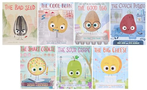 Jory John 7 Books Collection Set (The Bad Seed, The Good Egg, The Cool Bean, The Couch Potato, The Smart Cookie, The Sour Grape & The Great Eggscape!)