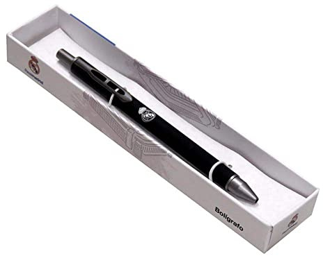 CYPBRANDS Real Madrid Bolígrafo Metal Juvenil en Caja Instrumentos de Escritura, Multicolor, Talla única
