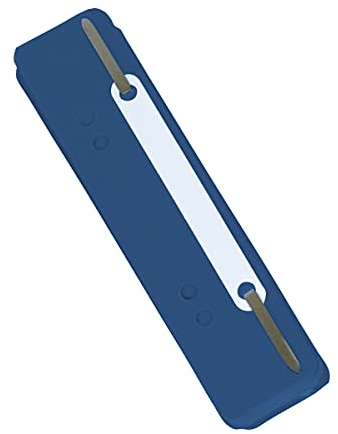DONAU 7792925F-18 Einhänge Heftstreifen, Öko PP/ Kunststoff mit Metalldeckleiste/ 25 Stück, Maße: 150x34mm/ Metall-Einhakhefter zum Klammern für Büro, Schule Nachtblau