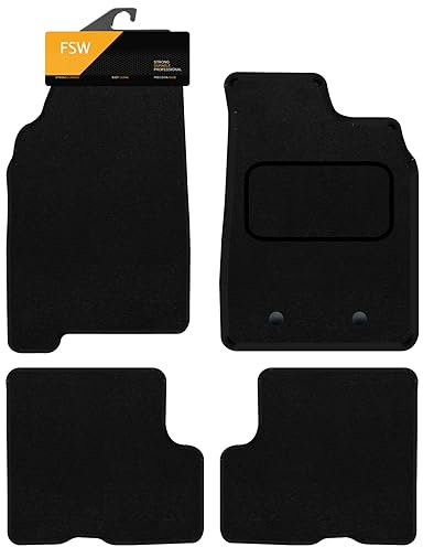 FSW - Tailored Mats - Fits Dacia Duster 2018-2024 with passenger seat draw - Black Carpet - Anti Slip Mat - Non Slip Car Floor Mat, Fitted With Clips & Granulated Backing - 4 Pc Floor Mat Only