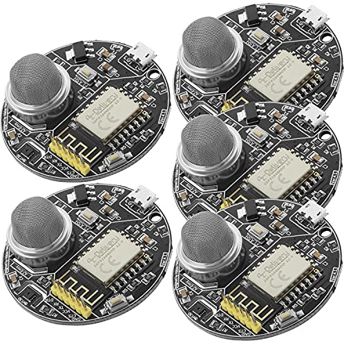 AZDelivery 5 x AZ-Envy WLAN ESP8266-12F Umwelt Entwicklungsboard mit Feuchtigkeits- und Luftqualitätssensor (MQ-2 und SHT30) kompatibel mit Arduino inklusive E-Book!