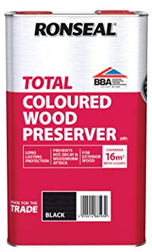 Ronseal RSLTTWPBL5L Trade Total Wood Preserver Black 5 Litre
