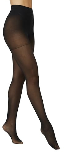 Hanes EcoSmart Seasonless Tights, Enhanced Panty, Sheer Toe, Black, Size Medium (Pack of 1)