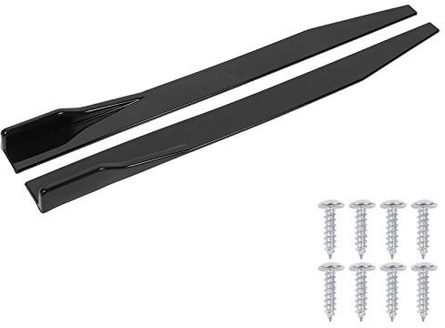2Pcs Seitenschweller Rocker Extension Panel Splitter Lip Carbon Auto Seitenschweller Extension Rocker Panel Body Kit Universal 120cm/47.2in Glänzend Schwarz