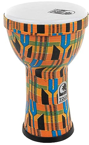 TOCA Doumbek Freestyle 2 Trommel (wetterfester PVC Trommelkessel mit 10 Höhe, immer perfekt gestimmt, ideal für Drum Circles, Bildung & Therapie, Durchmesser: 6), Kente Cloth