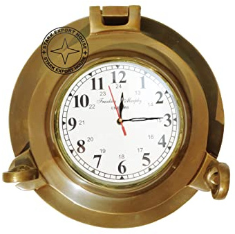 Stark Export House Antique Brass Marine Ship Porthole Clock Wall Clock Ship Porthole Clock 6 Inch Best Gift (S D V)