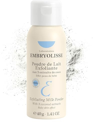 Embryolisse Lait exfoliant doux en poudre | Soin de la peau nourrissant et polyvalent | Éclaircit et lisse la peau | Convient à tous les types de peau | Soin rajeunissant | Favorise la régénération de