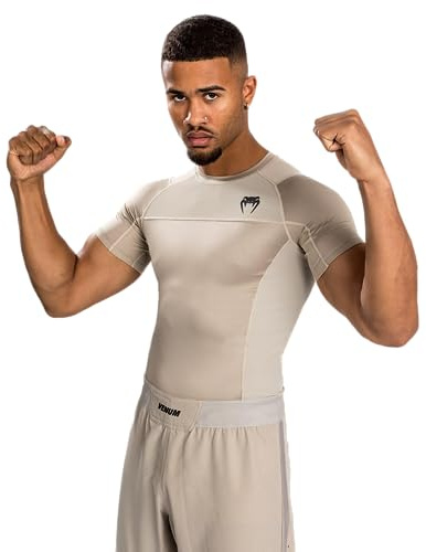 VENUM G-fit Air Rashguard-Manga Corta Camiseta, Arena, Extra-Large para Hombre