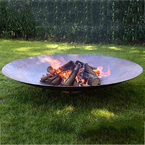 Grande braciere da giardino in ghisa per feste, braciere rotondo di grandi dimensioni, braciere riscaldatore esterno a legna, caminetto in metallo resistente per bruciare carbone (47 pollici (120