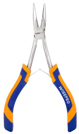 WISEPRO Long Reach Pliers with Side Cutters, 7 inches Slim Long Chain Nose Pliers for Hard to Reach Narrow Space, Designed for Mechanics, Technicians