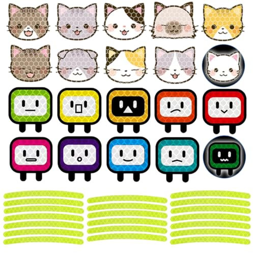 EIH1 40 Stück Reflektoren aufkleber, Reflektoren kinderwagen, Reflektierende aufkleber für Autos, Fahrräder, Motorräder, Helme, Taschen, Kleidung