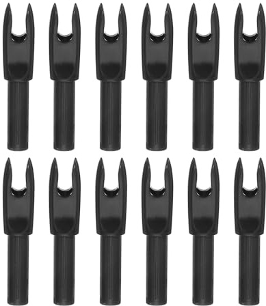 PATIKIL Archery Arrows Nocks 4.2mm, 12 Pack Plastic Insert Arrow Nock Replacement Arrow Tails for Hunting Shooting Compound Recurve Bow, Black
