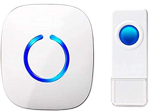 SadoTech Wireless Doorbell for Home - Battery Operated, 1000 Feet, Waterproof Door Bell w/LED Flash, 1 push button + 1 receiver, Waterproof White