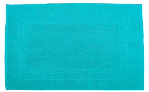 Julie Julsen Badvorleger 60 x 100 cm Premium Qualität 900 gm2 in aktuellen Farben und 4 Größen aus Baumwolle Badematte Badteppich Duschvorleger Design Spirale Türkis