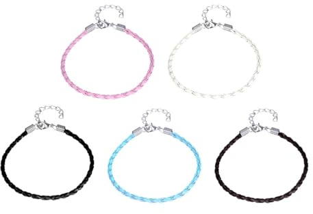 ULTNICE Bracelet Making Cord 50Pcs Multi Color Braided Ropes with Lobster Claw Clasp for DIY Jewelry Craft Wristbands