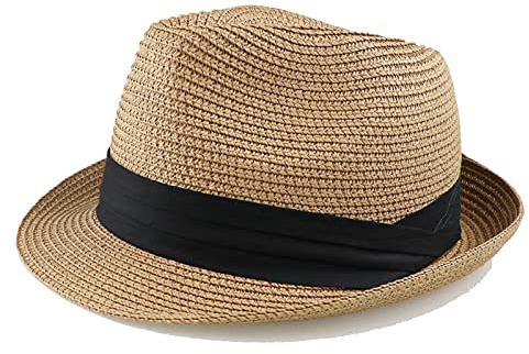 Sombrero de paja plegable de verano para niños y niñas - beige - 2- 5 años