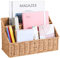 DINGTAI Natur Gewebter Schreibtisch Organizer, Desk Organizer, Tisch Organizer Büro für Büroutensilien, Office Organizer, Notizzettel und Stifte ordnen, Organizer Schreibtisch, HBT：31.5x15x19cm