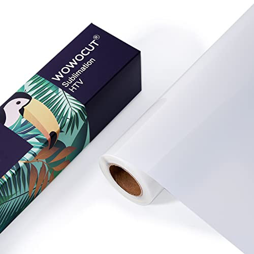WOWOCUT Transparentes Sublimations-Vinyl für Baumwollstoff, 12 x12FT, Mattiert HTV-Vinyl für Sublimation für helle Baumwollhemden, Sackcloth Bag