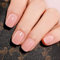 RYMAUP® 24 Stück extra kurze Nägel zum Aufdrücken, quadratisch, rund, künstliche falsche Nagelspitzen, Nagelset mit Nagelkleber, Nagelfeile, Stock, natürliches Nude