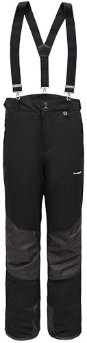 BenBoy Pantaloni Sci Donna Impermeabile Termici Bretelle Regolabili,Invernali Pantaloni da Outdoor Neve Arrampicata Escursionismo Caldo Pantaloni Softshell HXK7331W-Black-XL