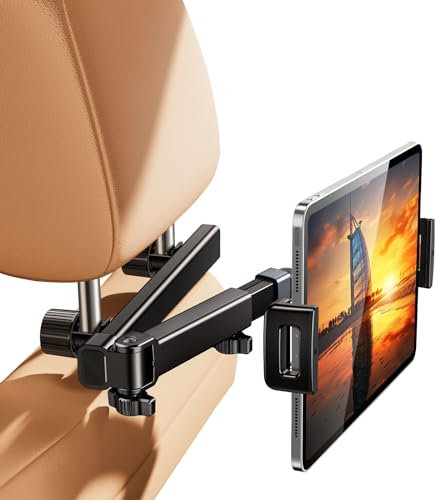 nediea Tablet Holder For Car, For iPad Car Holder Headrest, Foldable Backseat Cars Holder For Kids, 360° Rotation Extension Arm Mount Tablet Stand, Compitible with 4.7-12.9 Devices