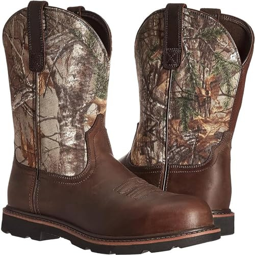 LNNLOO Stivali Da Equitazione (38-48), Stivale Western, Punta Rotonda/Ricamo, Pull-on/Tubo Centrale, Antiscivolo/Traspirante, Per Autunno Inverno/Uomo Donna,48,B