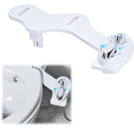 RADAAB Accesorio de bidé for Inodoro, Lado Izquierdo, Boquilla rociadora autolimpiante de presión Ajustable no eléctrica, Control for Lavado Posterior Femenino(Hot and Cold)