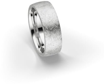 Kolibri Rings 925 Sterling Silber Ring 7mm Partnerring Ehering Freundschaftsring Unisex - Inkl. Gratis Gravur und Etui (Eismatt)