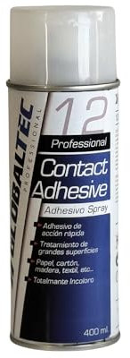 GLOBALTEC PROFESSIONAL Adhesivo en Spray 400ml – Pegamento en Aerosol de Alta Resistencia | Secado Rápido y Fuerte Adherencia | Ideal para Madera, Cartón, Tela, Plásticos y Más
