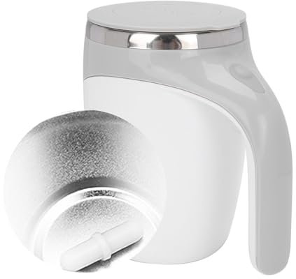 Nikou Taza de Mezcla Automática Magnética, Taza de Café de Acero Inoxidable con AgitacióN AutomáTica, Adecuado para Café, Leche, Jugo, Varias Bebidas FríAs y Calientes, 380 ml