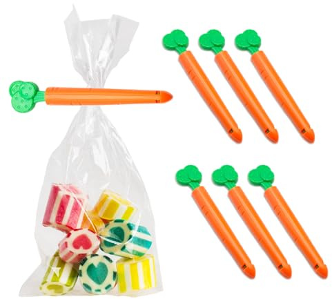 Juego de 6 pinzas reutilizables para cierre seguro de bolsas de 11,5 cm – Accesorios de cocina para aperitivos, pan, café y dulces