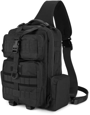 HUNTVP Taktische Brusttasche Herren Umhängetasche Molle Sling Bag Military Schultertasche Shoulder Bag Chest Pack für Wandern Camping Trekking Reisen