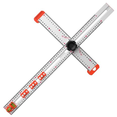 2-i-1 borrpositioneringslinjal, 60 cm T fyrkantig linjal med hög precisionsvinkel, aluminium justerbar T-fyrkant i flera delar, träbearbetning, scribe, ritmarkering, mätverktyg för snickeri