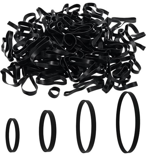 350 PCS Black Rubber Bands Small Elastic Bands Elastici in Gomma Nera Piccoli 2,5/4/6/7,5 Cm, Elastici Resistenti per Scuola, Casa, Ufficio, Artigianato, Bricolage, Fai Da Te Forniture