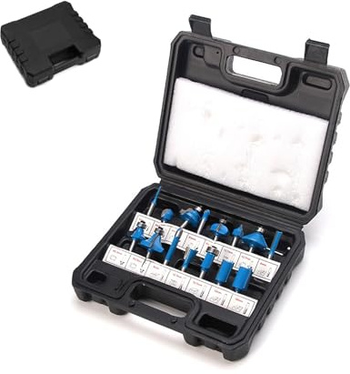 15Pcs Router Bit Set 1/4 Shank Tungsten Carbide Tipped Milling Cutter，Woodworking Mixed Milling Saw Cutter Tools Set Storage Case Included for Woodworking，Edging，for Handwork and Grooving