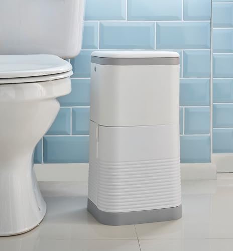 Coopers of Stortford - Discreet Disposable Bin 15L - Slimline Hygienic Odour Free Sanitary and Incontinence Pad Disposal with Lockable Airtight Seal and Bags Included