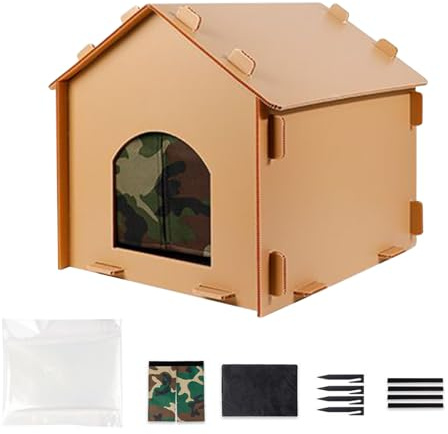 Casetta per gatti – Rifugio per animali domestici all'aperto, resistente alle intemperie, impermeabile per cani, staccabile, antivento, per dormire, mangiare, nascondersi, giochi, inverno, estate