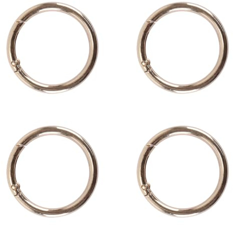 DUZEPA 4 anillos de resorte de aleación de zinc, mosquetones grandes de 45 mm, cierre de repuesto para llaveros, bolsos, joyas y manualidades (dorado)