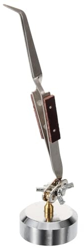 COHEALI Pinzette per gioielli con punta curva da tavolo e morsetti a punta dritta per perline e saldatura, robusti strumenti in metallo in acciaio inossidabile