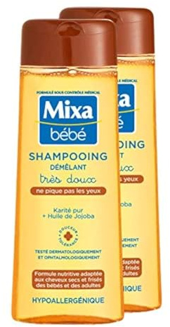 Mixa Bébé - Shampoing Karité Démêlant Très Doux - Lot de 2