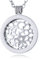 Morella Damen Halskette 70 cm Edelstahl mit Amulett und Coin 33 mm Sternenmuster Silber in Schmuckbeutel