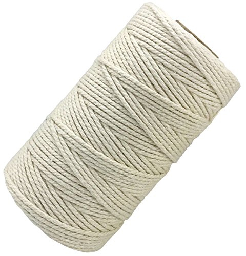 EDGEAM 328 pies Cuerda de algodón Natural Duradera para Etiquetas de Pegado, fabricación de Embutidos, Embalaje de Regalos, Bricolaje, jardinería (100 Metros, Crudo)