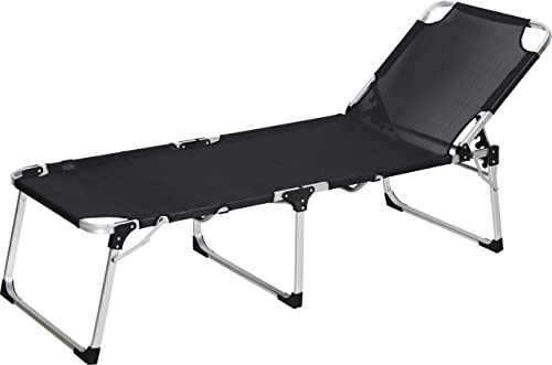 Trend Line Alu-Dreibeinliege De Luxe XL schwarz Gartenliege Sonnenliege Alu Liege