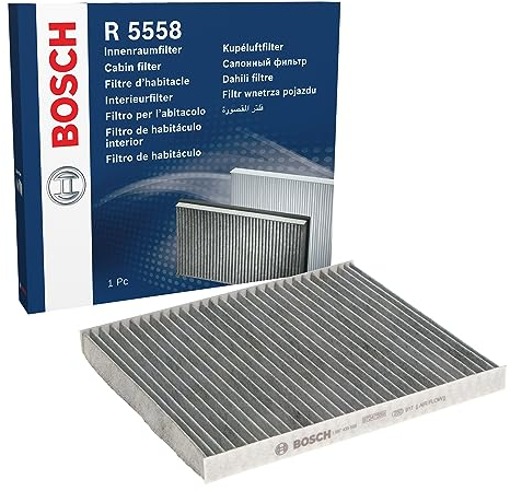 Bosch Filtro Abitacolo ai Carboni Attivi R5558, Filtro di Ricambio - Contro cattivi odori, polline e polvere per un'aria più pulita all'interno del veicolo